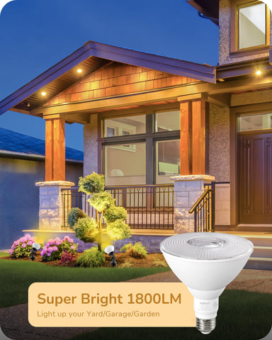 EDISHINE 18W PAR38 LED bulb delivering 1800LM for bright yard lighting