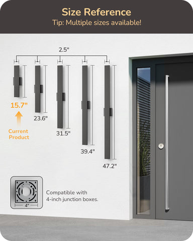 EDISHINE 2-pack led outdoor wall sconce, matte black, ideal for entrances and porches.