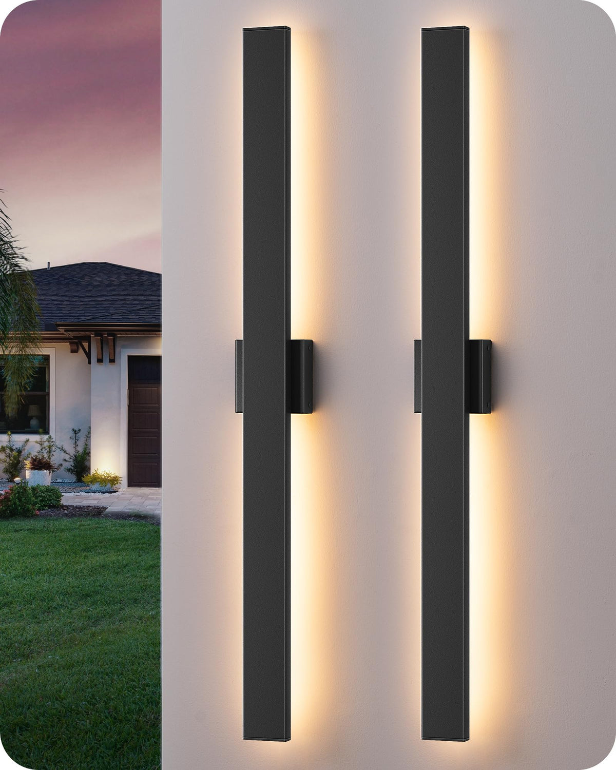 EDISHINE 2-pack modern outdoor wall light for front door ambience.