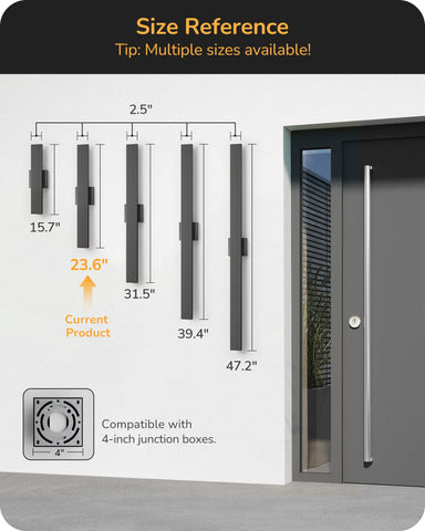 EDISHINE wall light side profile highlighting slim linear design for modern exterior styling.