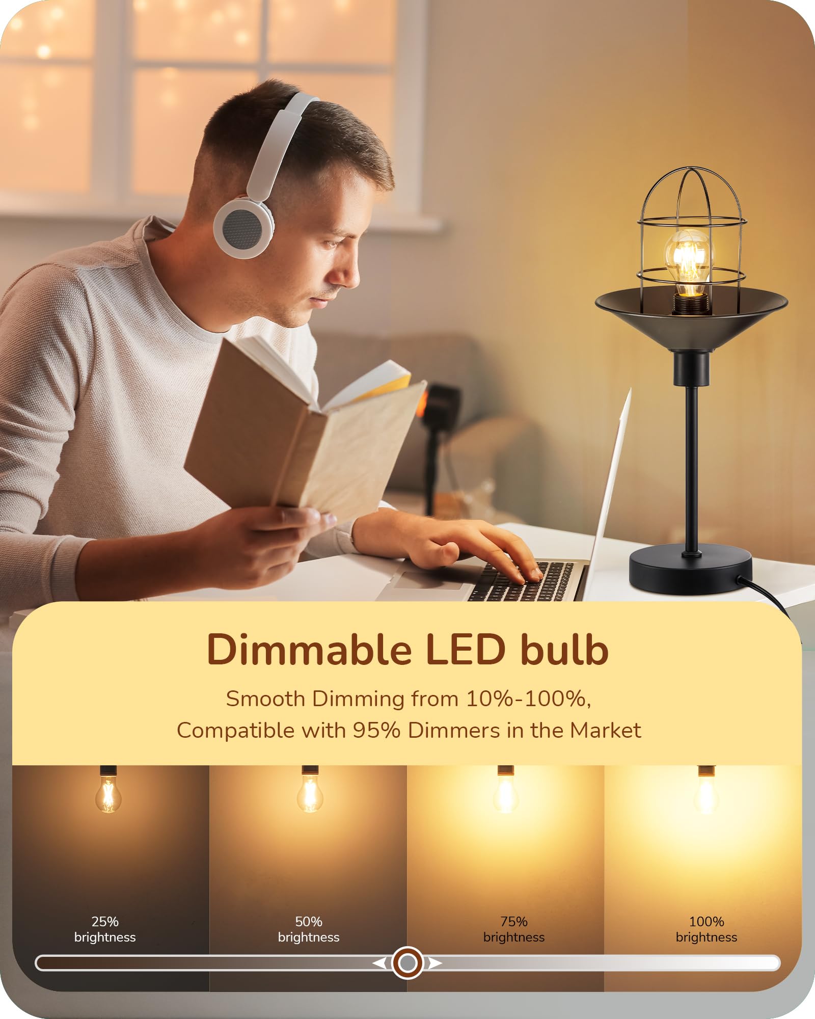 EDISHINE 2700K warm white light creates a cozy home atmosphere.