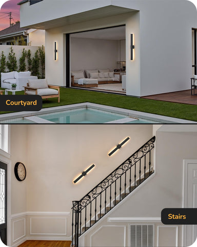 EDISHINE 31in LED outdoor wall light high-CRI glow supports vibrant nighttime visibility.