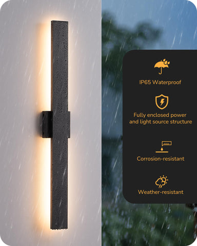 EDISHINE 31in LED outdoor wall light two-pack provides convenient lighting for multiple entryways.