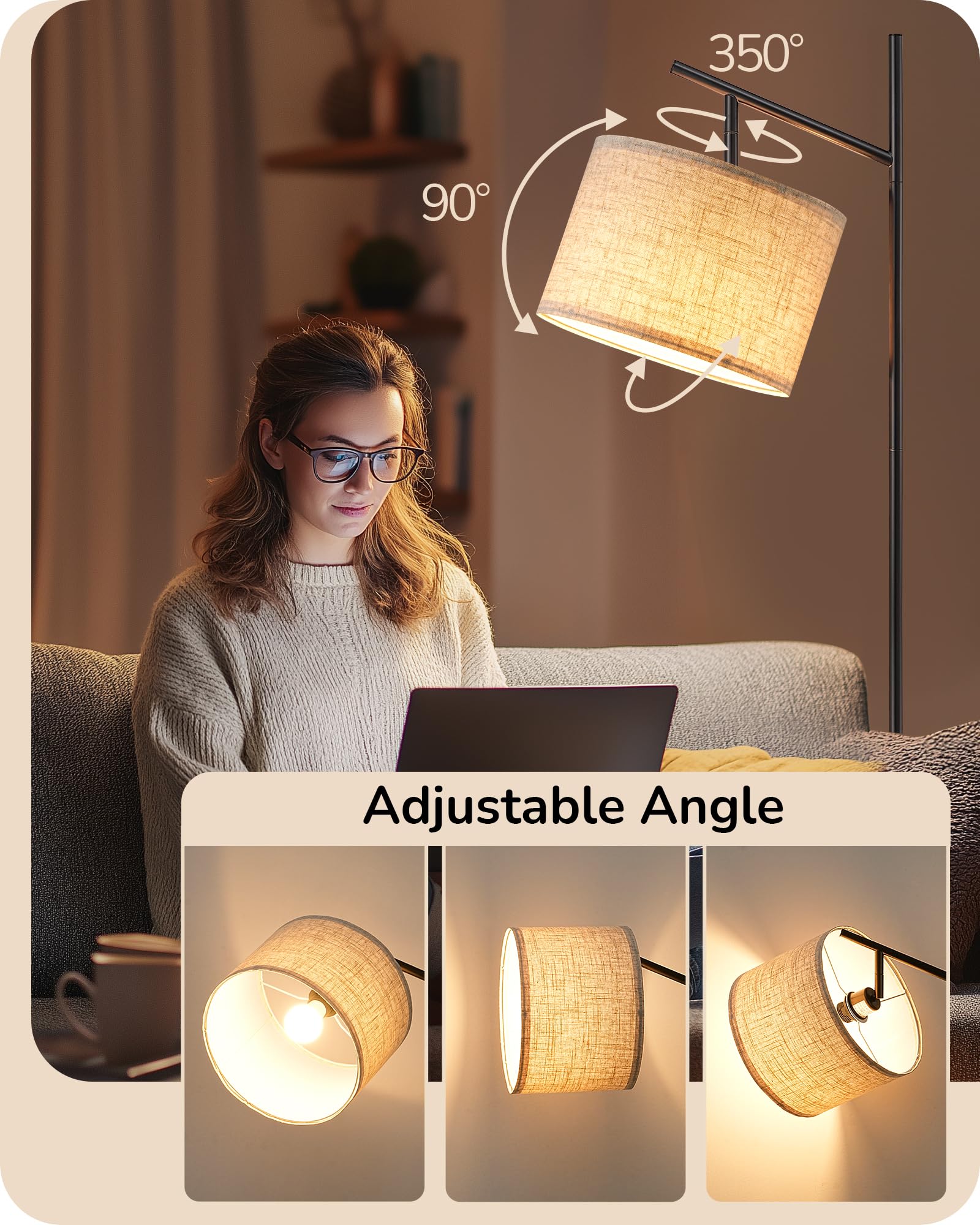 EDISHINE 3CCT LED bulb included for flexible warm to cool task lighting