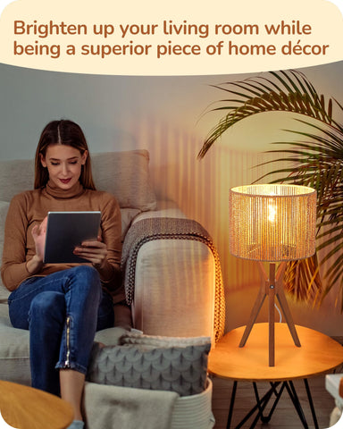 EDISHINE table lamp shown with long cord for flexible placement