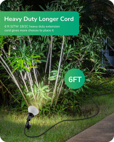 EDISHINE 6 ft cord plug-in light enabling flexible placement around your home exterior
