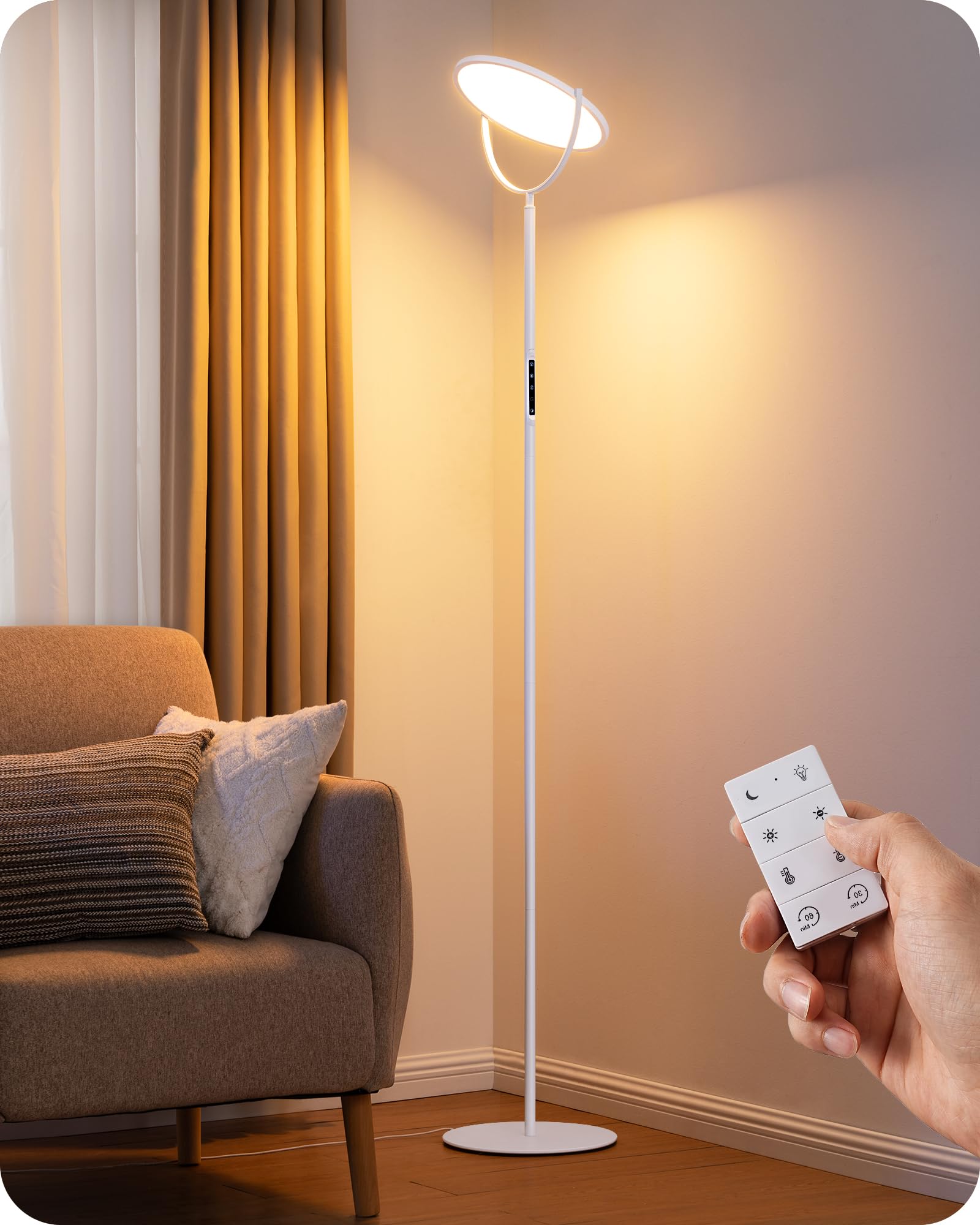 EDISHINE tall floor lamp in living room for versatile ambient lighting