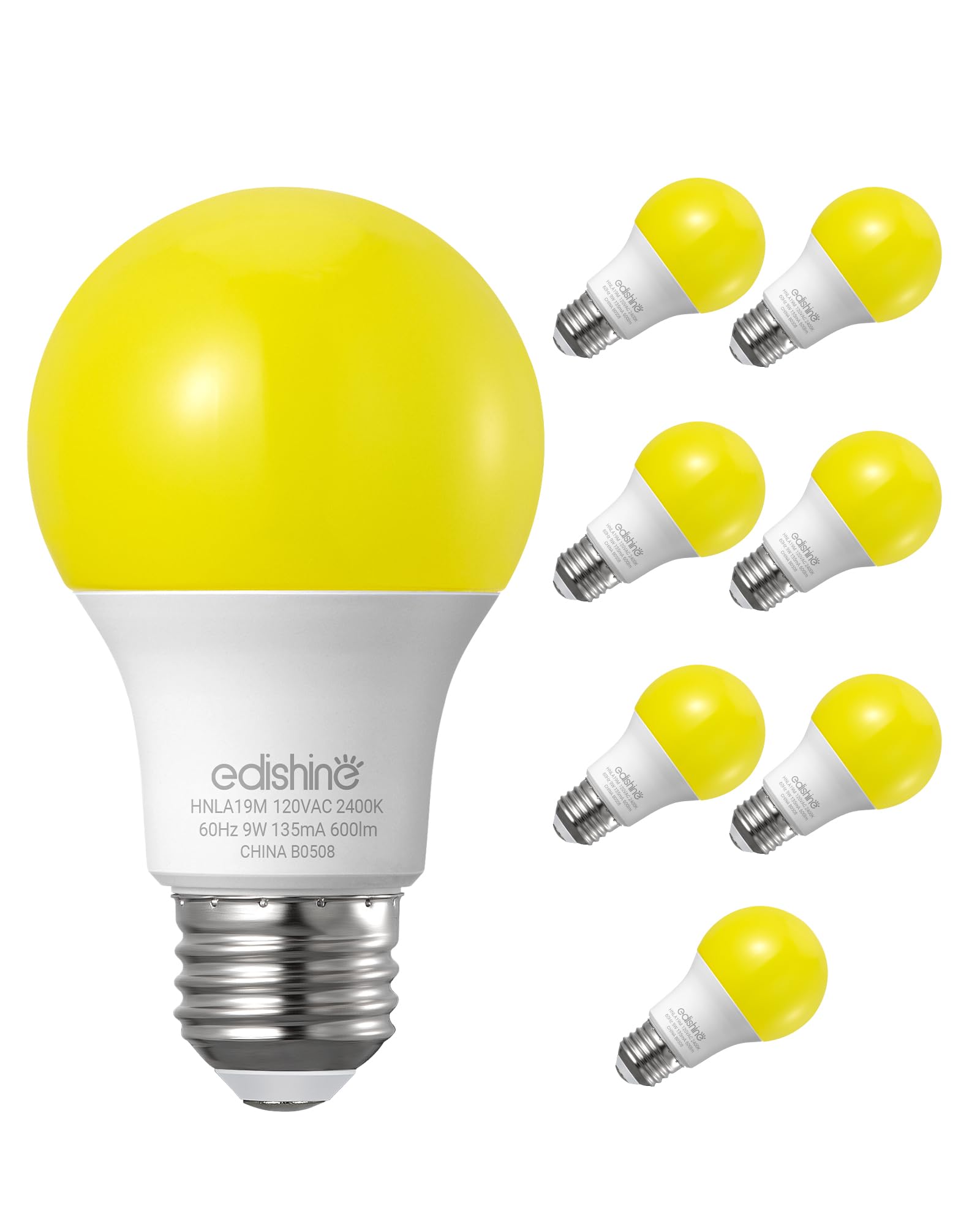 EDISHINE A19 amber glow porch bulb for warm outdoor lighting