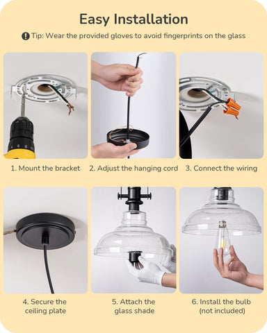 EDISHINE E26 base pendant pairs with bulbs for warm or bright light