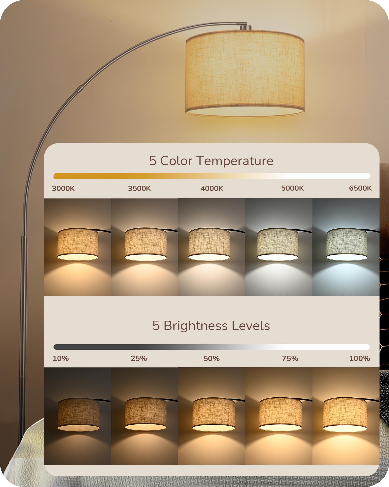 EDISHINE adjustable-drum shade arc lamp directing light precisely