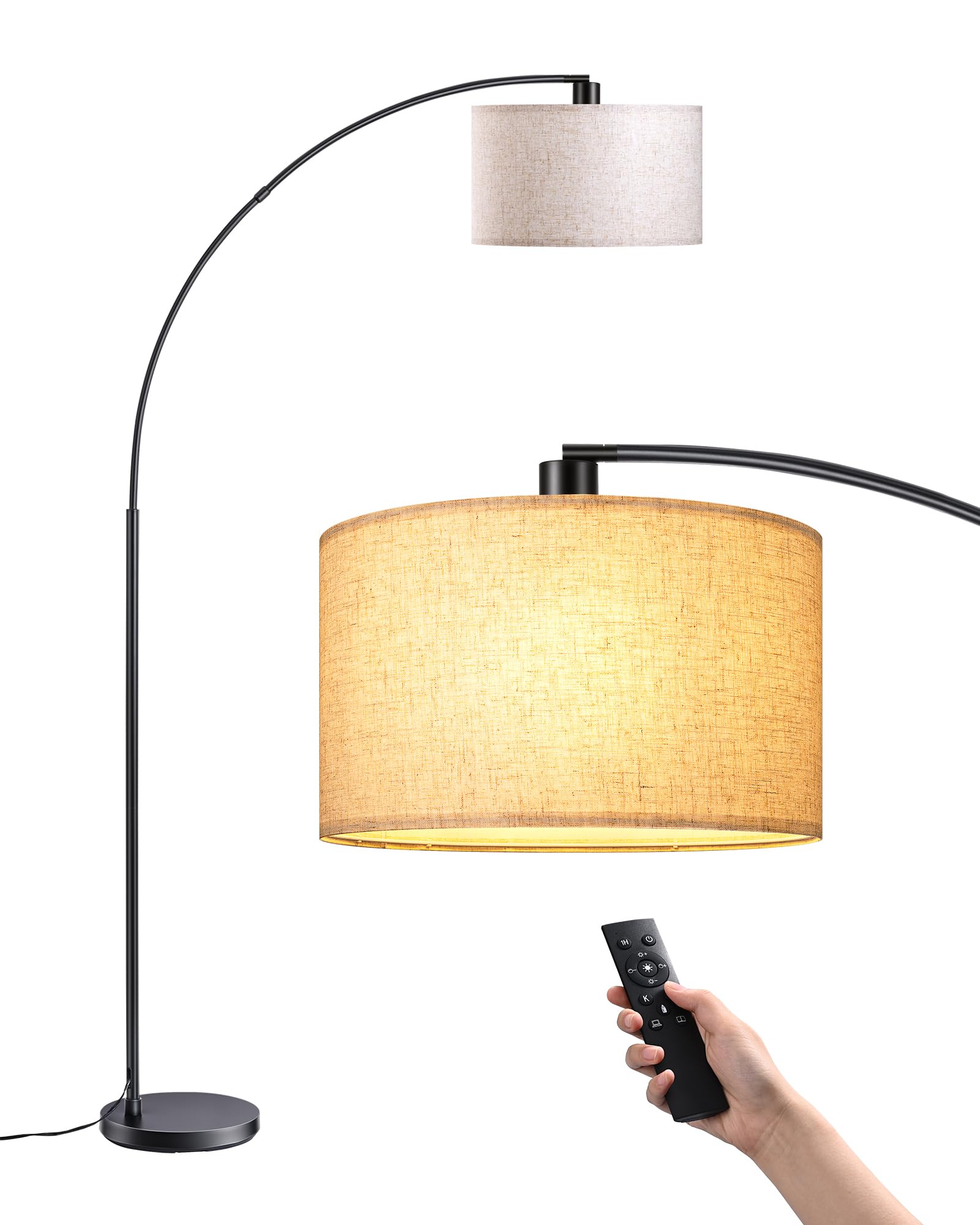 EDISHINE arc floor lamp with weighted base boosts safety around kids and pets.