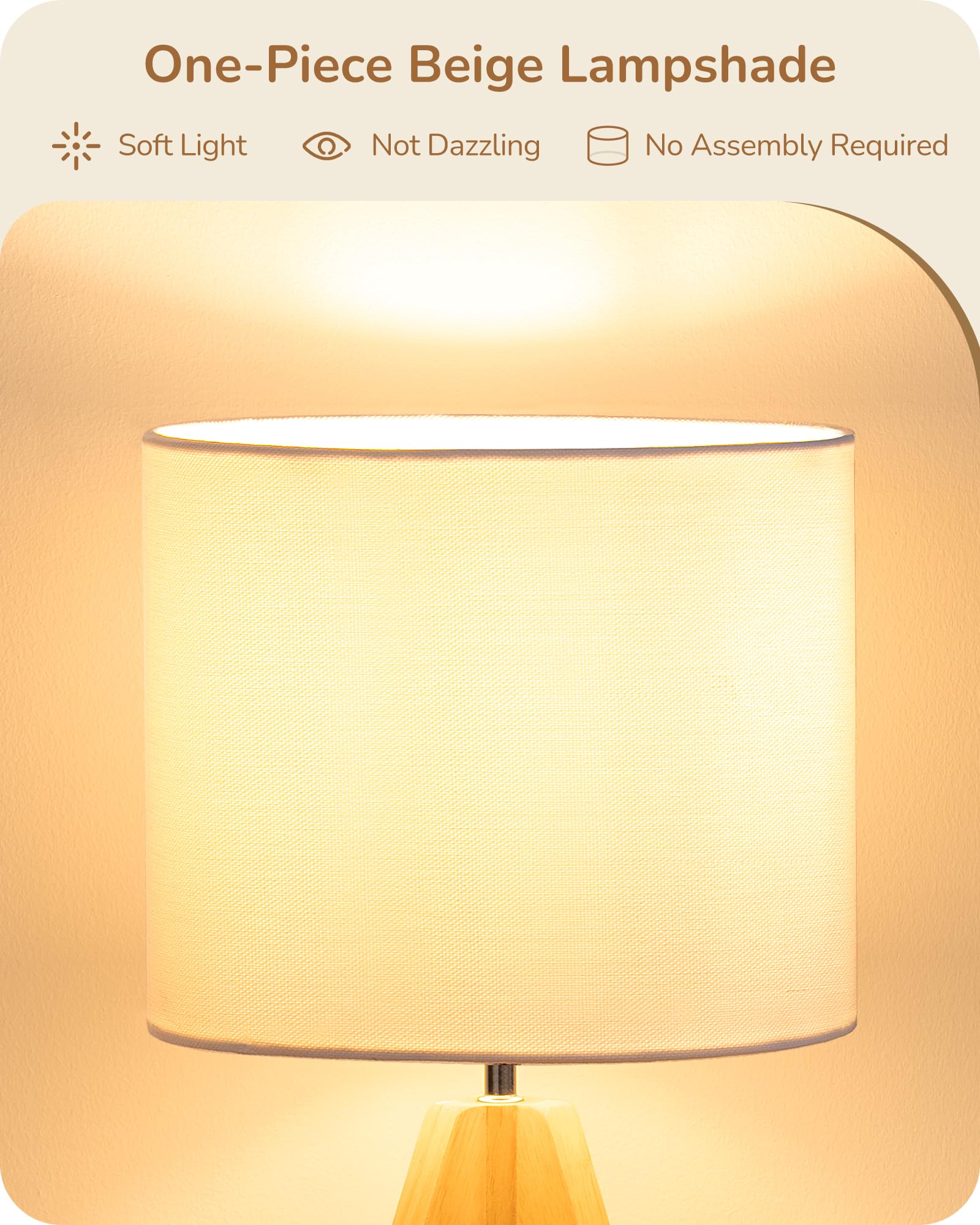 EDISHINE compact bedside lamp fits narrow nightstands and desks.