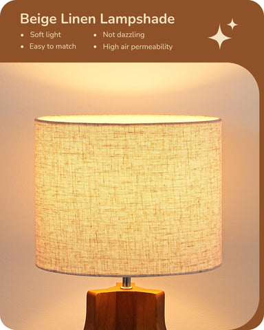 EDISHINE beige linen shade diffusing soft light for reading