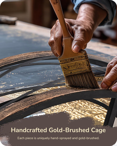 EDISHINE brushed-gold fandelier with remote, dimmable lighting and quiet control