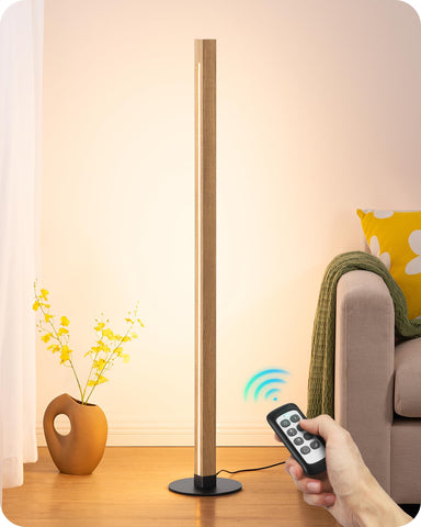 EDISHINE corner lamp with dual-sided lighting boosts room brightness and coverage