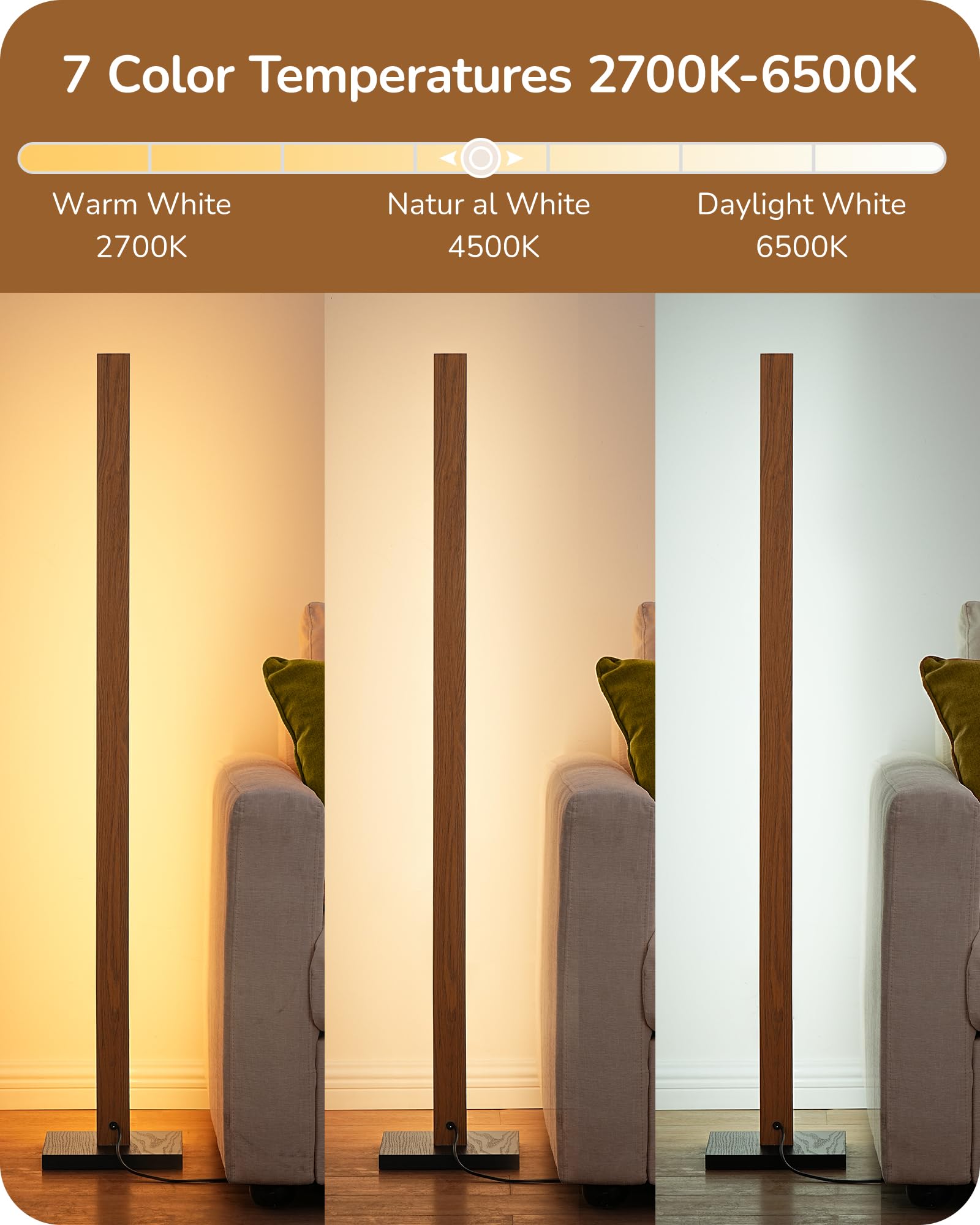 EDISHINE corner lamp fits neatly beside a sofa for compact styling.