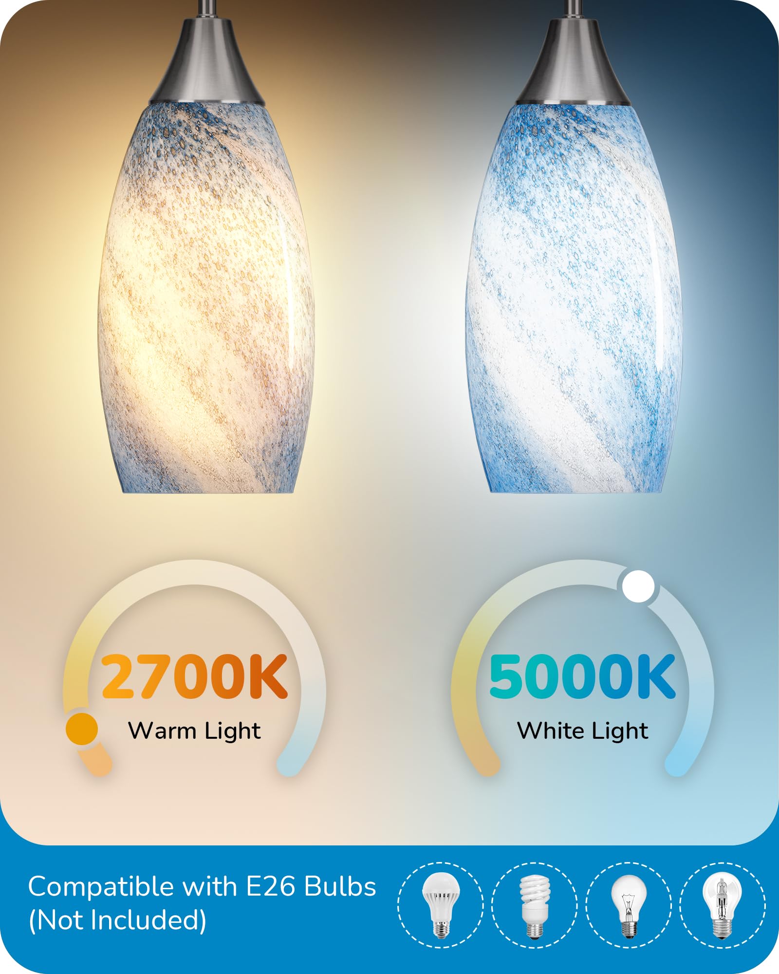 EDISHINE dimmable-compatible pendant enables mood lighting with the right dimmer