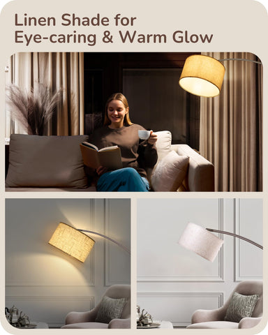 EDISHINE dimmable LED arc floor lamp for energy-efficient use
