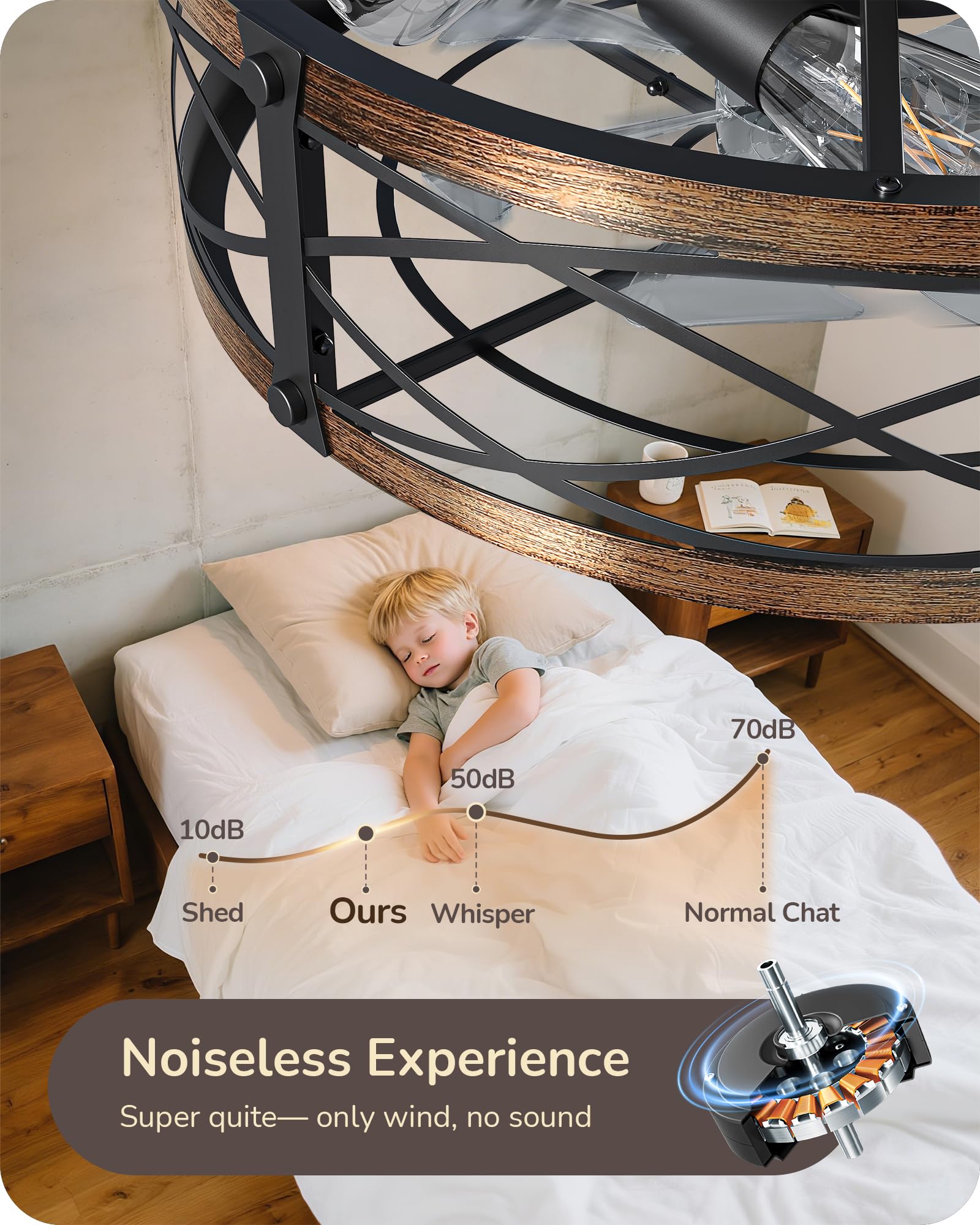 EDISHINE dimmable LED-compatible light base in a rustic fixture