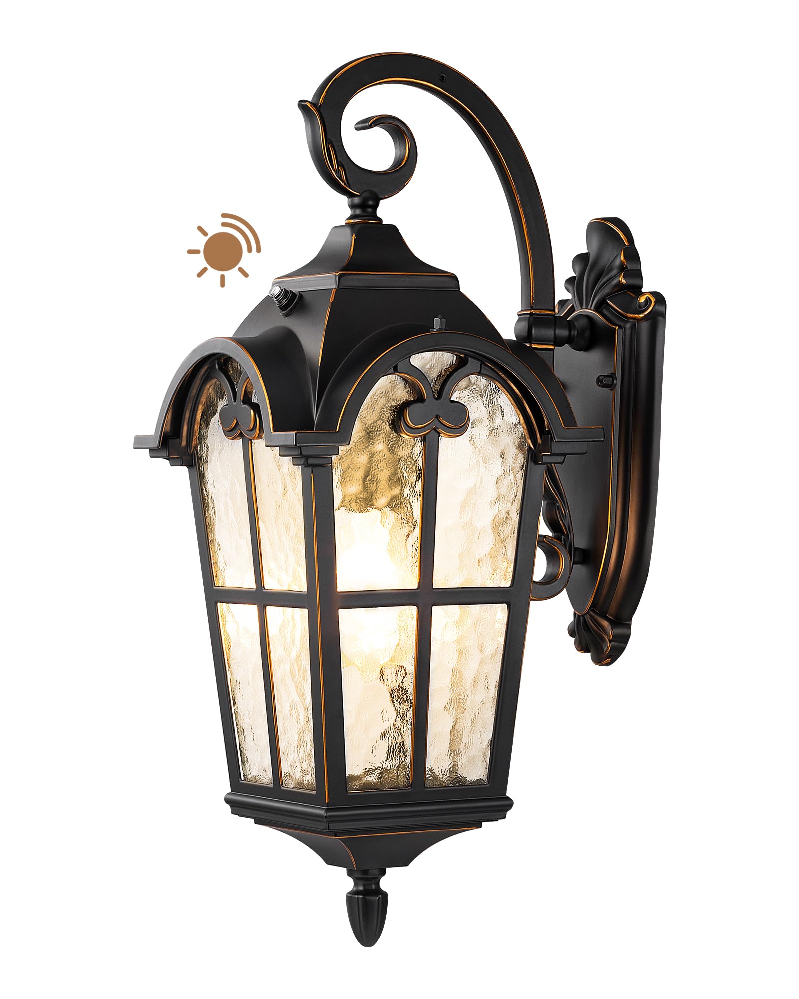 EDISHINE dusk-to-dawn outdoor wall light provides hands-free entryway illumination