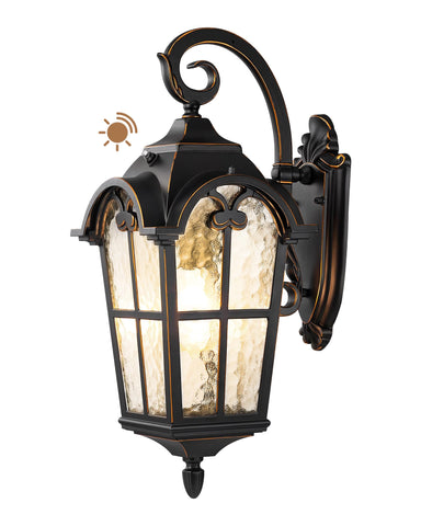 EDISHINE dusk-to-dawn outdoor wall light provides hands-free entryway illumination