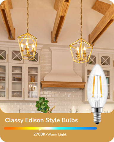 EDISHINE E12 LED candle bulb 2700K warm light for cozy spaces