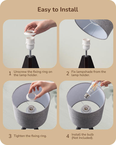 EDISHINE easy-install lamp with E26 socket works with LED or incandescent bulbs