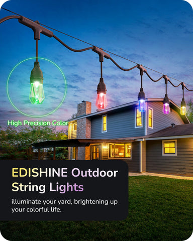 Easy-install EDISHINE hanging holes for quick mounting and setup