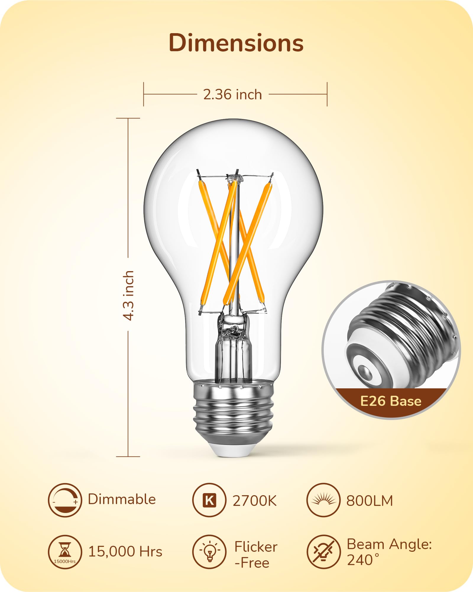 EDISHINE 8W energy-efficient bulbs offer long life and lower energy use.