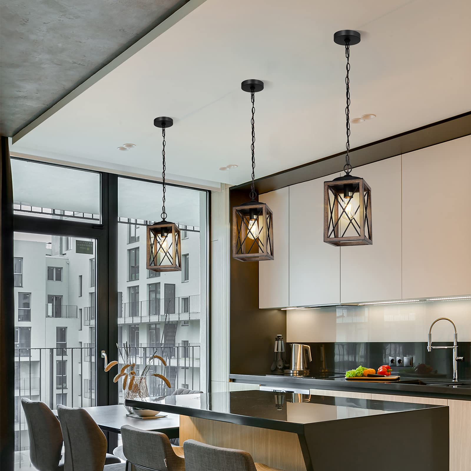 Durable metal frame of EDISHINE pendant resists rust and protects wiring.