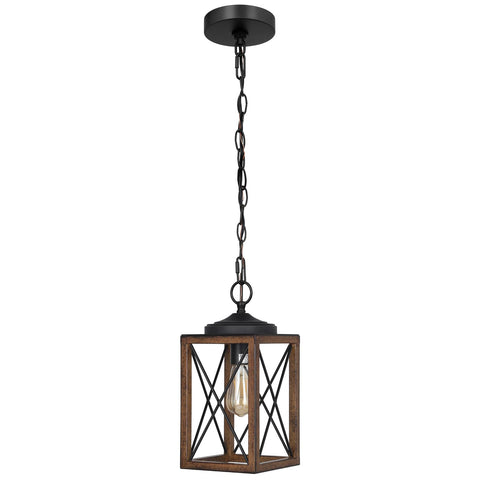 EDISHINE Farmhouse Pendant with open-bottom design highlighting bulb glow for hallway ambiance.