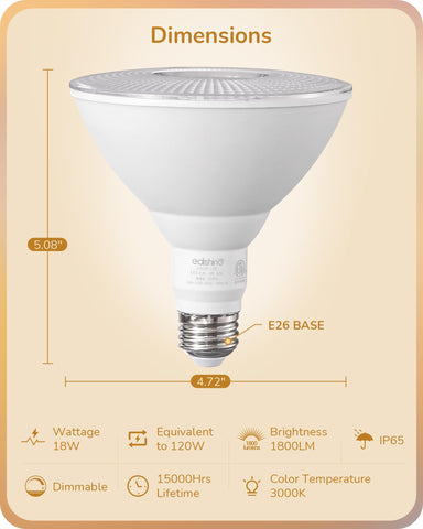EDISHINE PAR38 flood light in garage scene delivers clear, energy-saving illumination