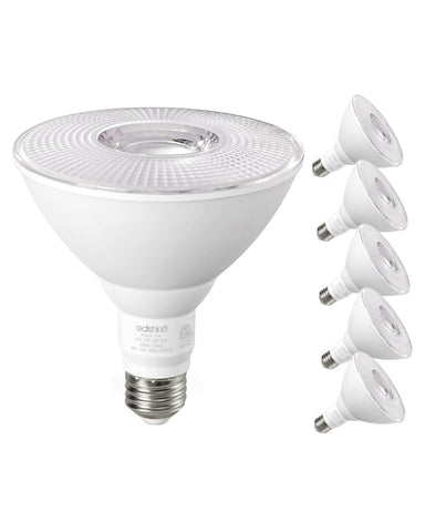 EDISHINE outdoor PAR38 flood light dimmable for porch lighting with broad coverage