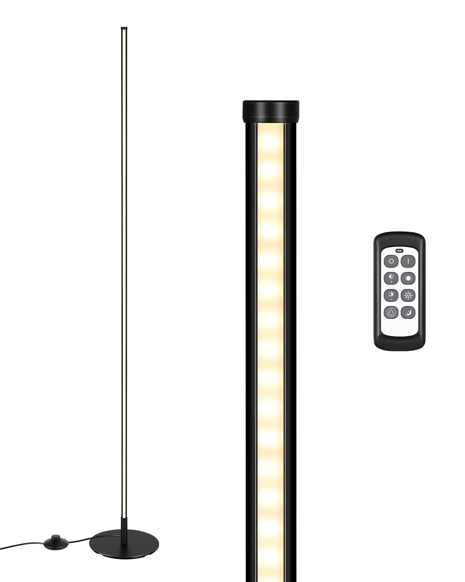 EDISHINE black 57.5 inch floor lamp fits versatile spaces