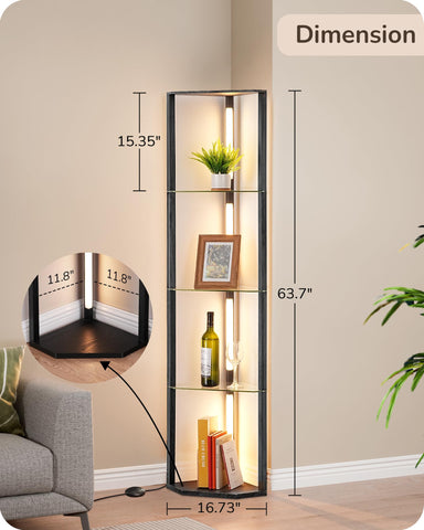 EDISHINE floor lamp corner unit fits into tight corners stylishly