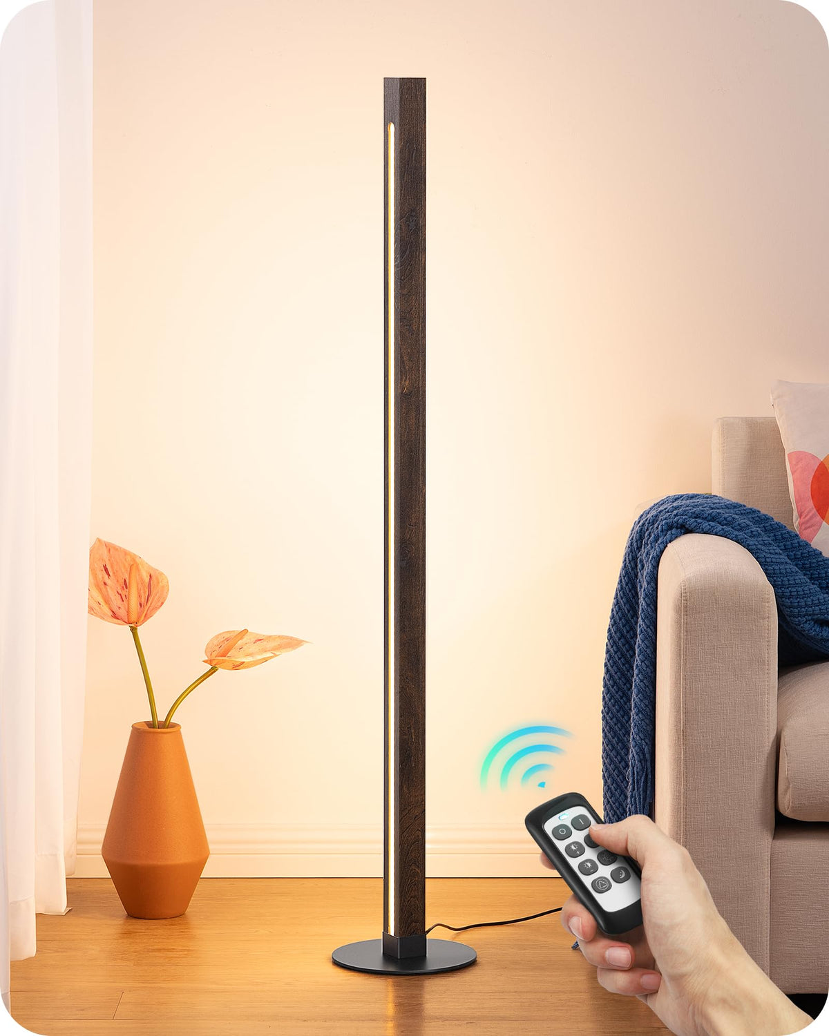 EDISHINE floor lamp with dual-sided lighting provides even room illumination for reading and relaxing