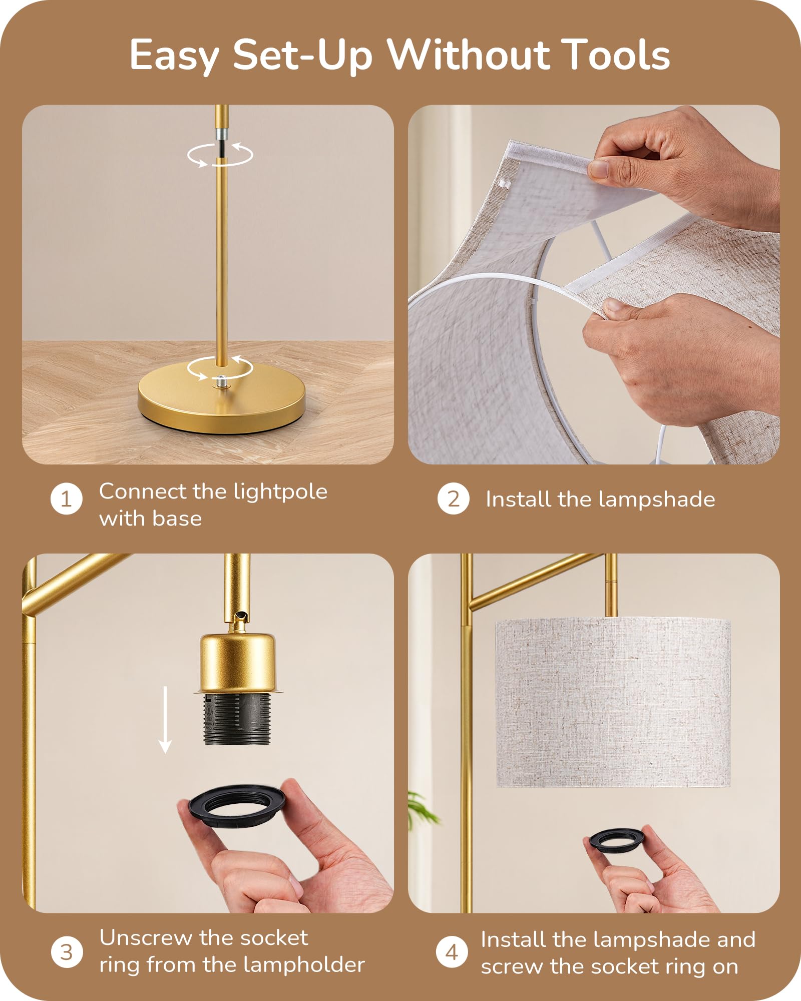 EDISHINE easy-assembly design for quick setup without tools