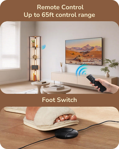 EDISHINE floor lamp foot switch adds easy no-touch control while you relax