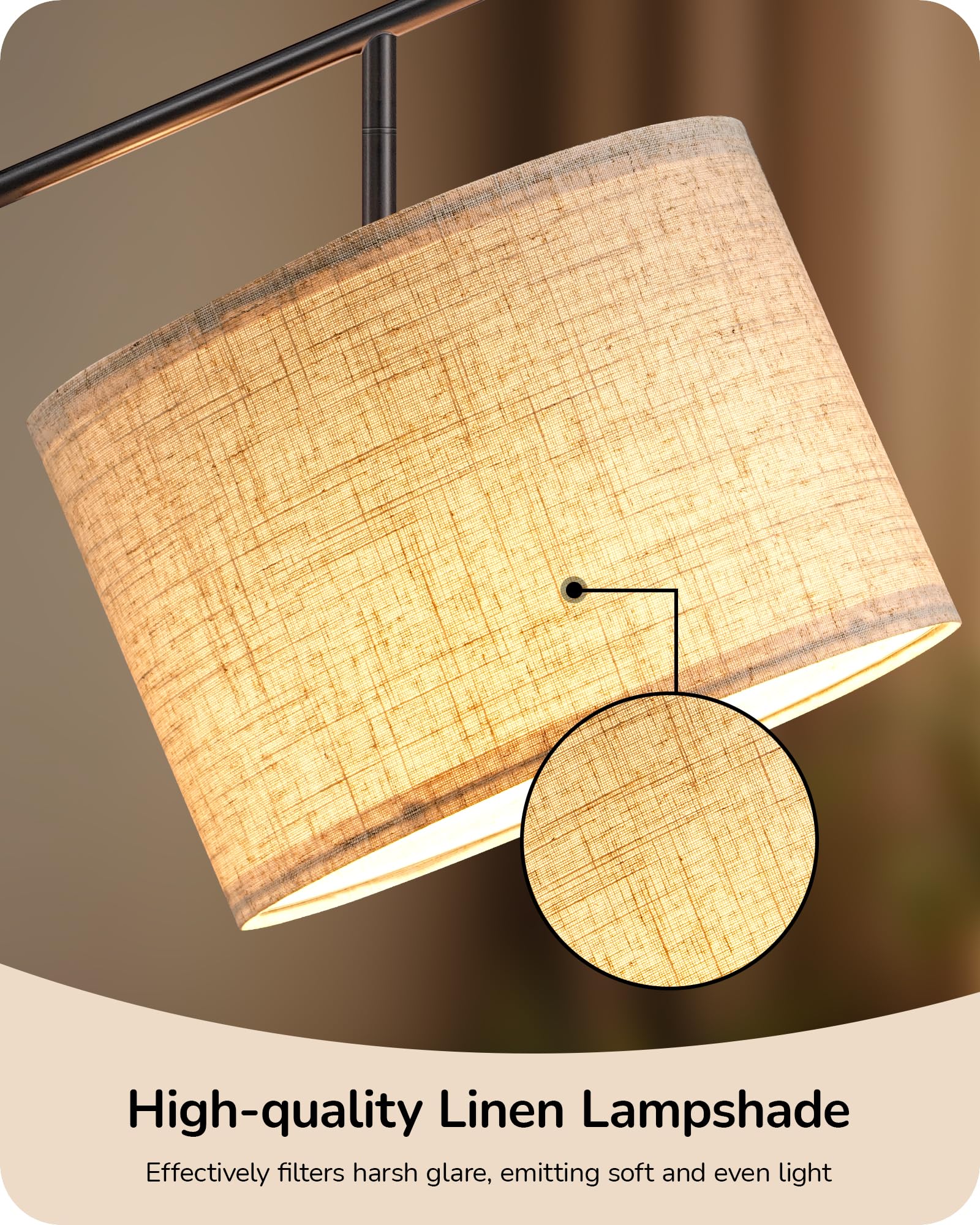 EDISHINE floor lamp foot switch adds hands-free control beside sofas