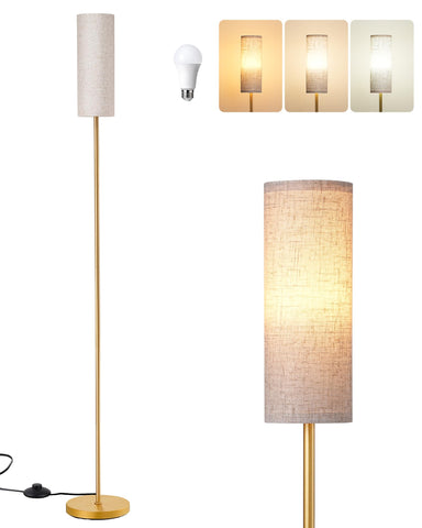 EDISHINE floor lamp fits beside sofa or desk, saving space.