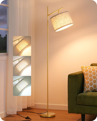 EDISHINE minimalist floor lamp enhances living room ambience and focus