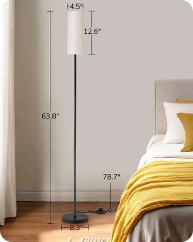 63.7-inch height provides broad lighting from sofa to desk