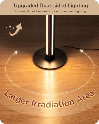 EDISHINE natural wood pole floor lamp adds warm, minimalist style to the living space