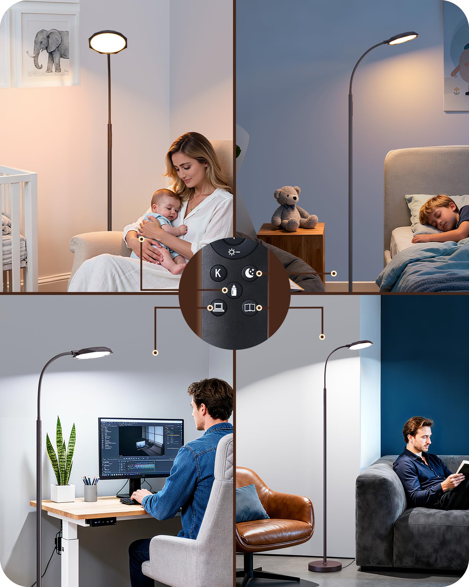 EDISHINE reading mode optimizes lighting for comfortable nighttime tasks