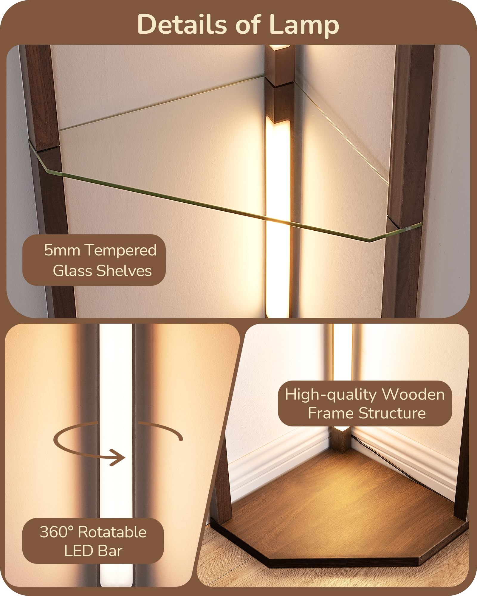 EDISHINE floor lamp remote-control operation reaches up to 65 feet for convenient lighting