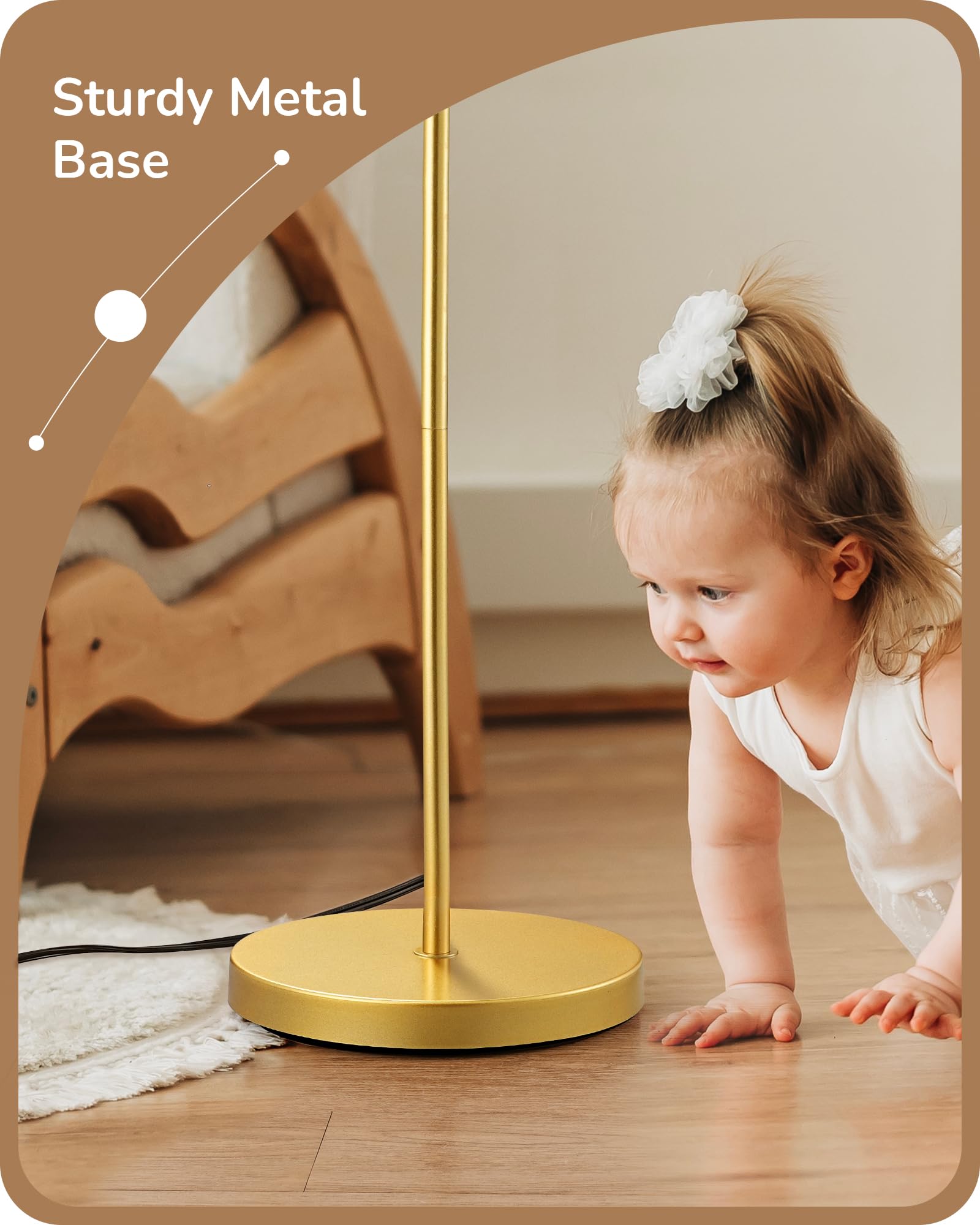 EDISHINE sturdy base reduces wobble, safe for homes with kids or pets