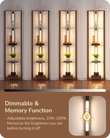 EDISHINE tempered glass shelves showcase decor with clear light transmission