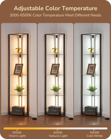 EDISHINE floor lamp with widened base provides stable support and clean display