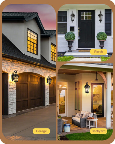 EDISHINE versatile front door and garage lighting for safety and ambiance