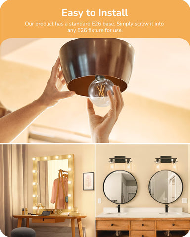 EDISHINE G25 clear filament bulb adds vintage charm with efficiency.